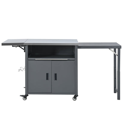 Foldable Outdoor Prep Cart and Storage Shelf
