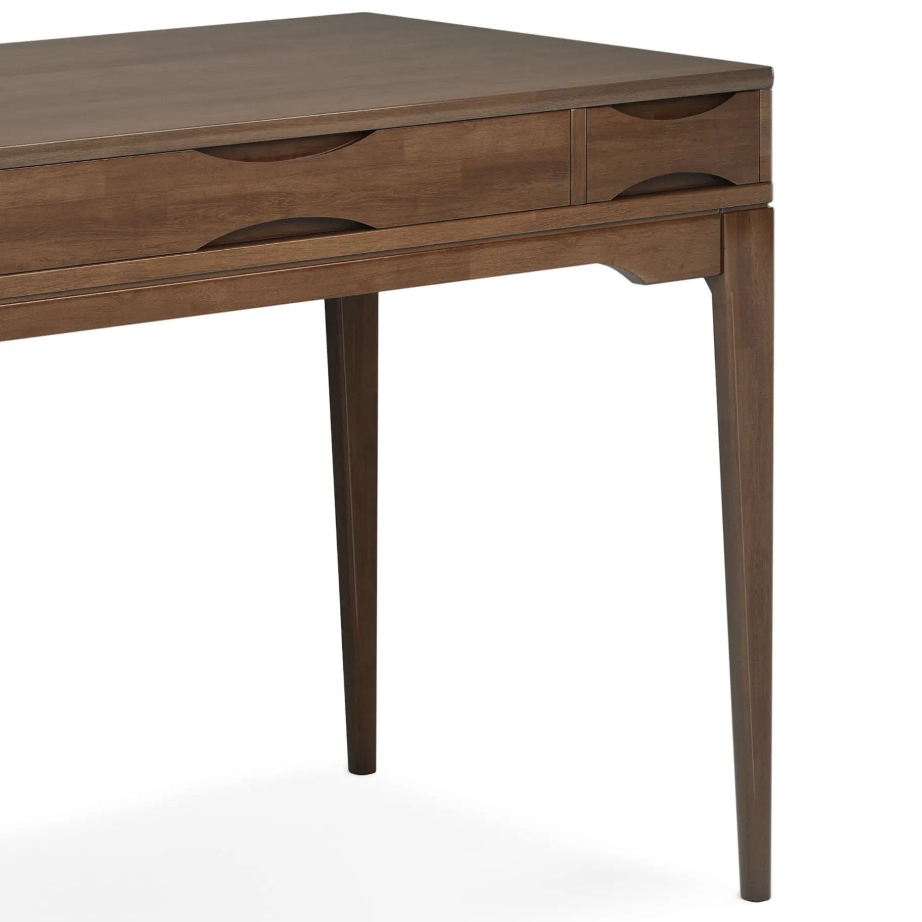 Harper Desk in warm walnut with two drawers and tapered legs by Unique Piece Furniture on Tampa Home & Garden Store
