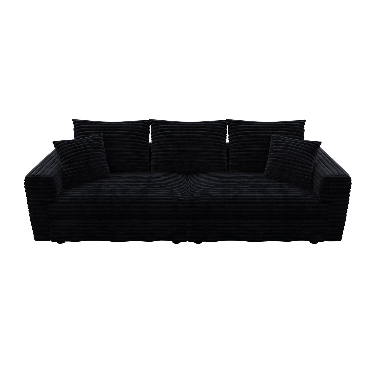 Deep Seat Sofa Bed With Ottoman and Soft Pillows