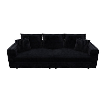 Deep Seat Sofa Bed With Ottoman and Soft Pillows