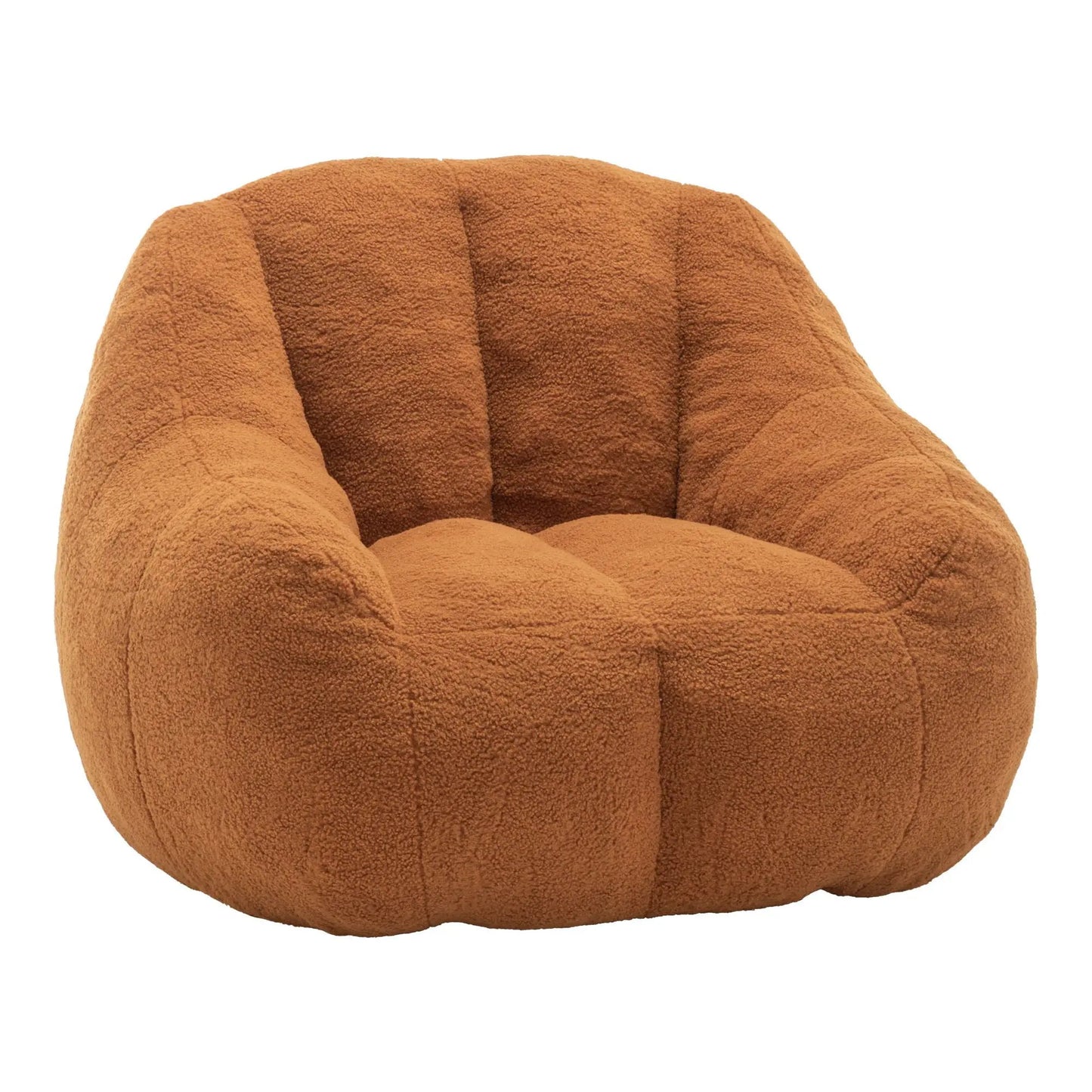 Comfy Bean Bag Chair with Memory Foam Filler in warm caramel sherpa fabric on Tampa Home & Garden Store