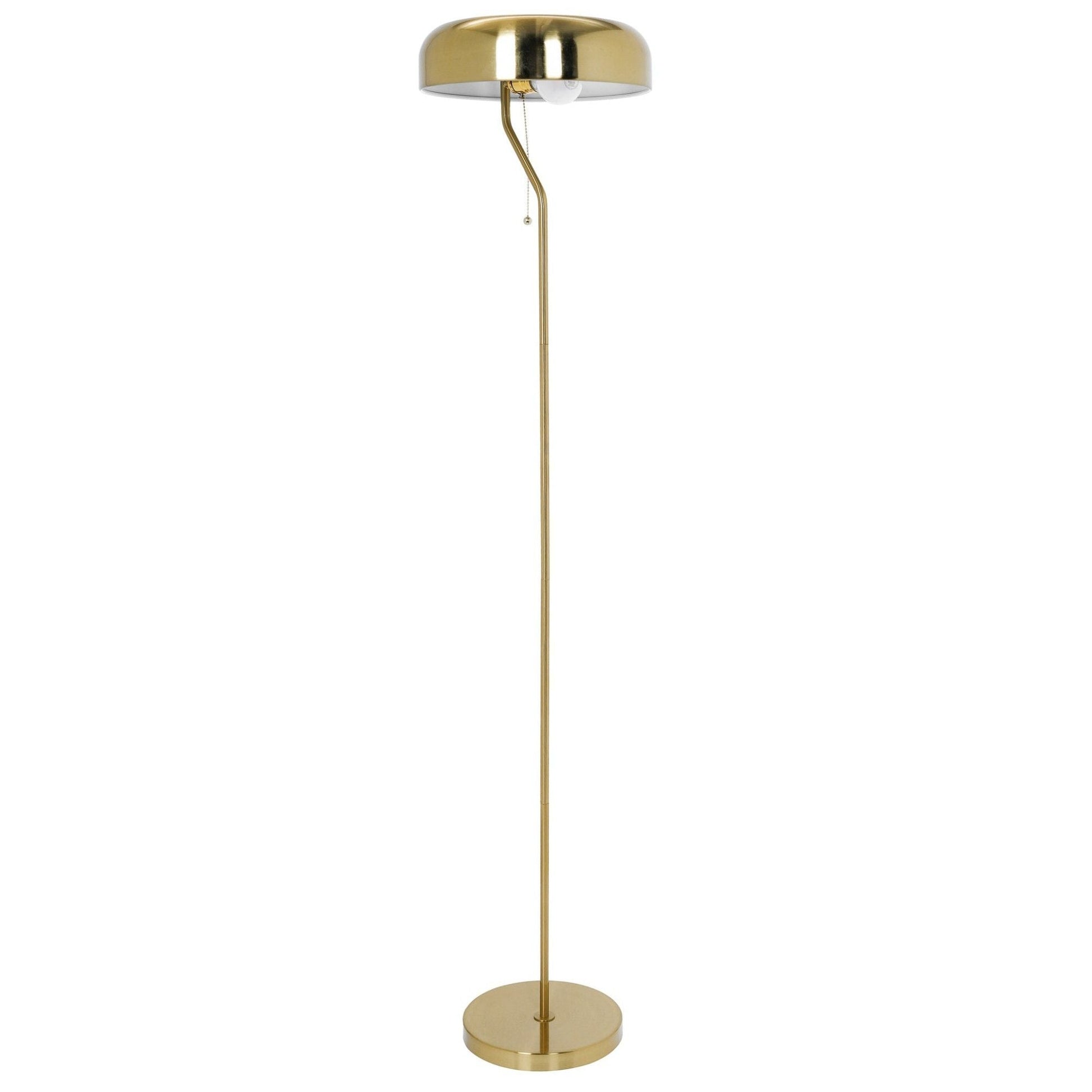 Spectra tall corner floor lamp gold with curved stem and dome shade and pull chain HouseOfZazla on Tampa Home & Garden Store