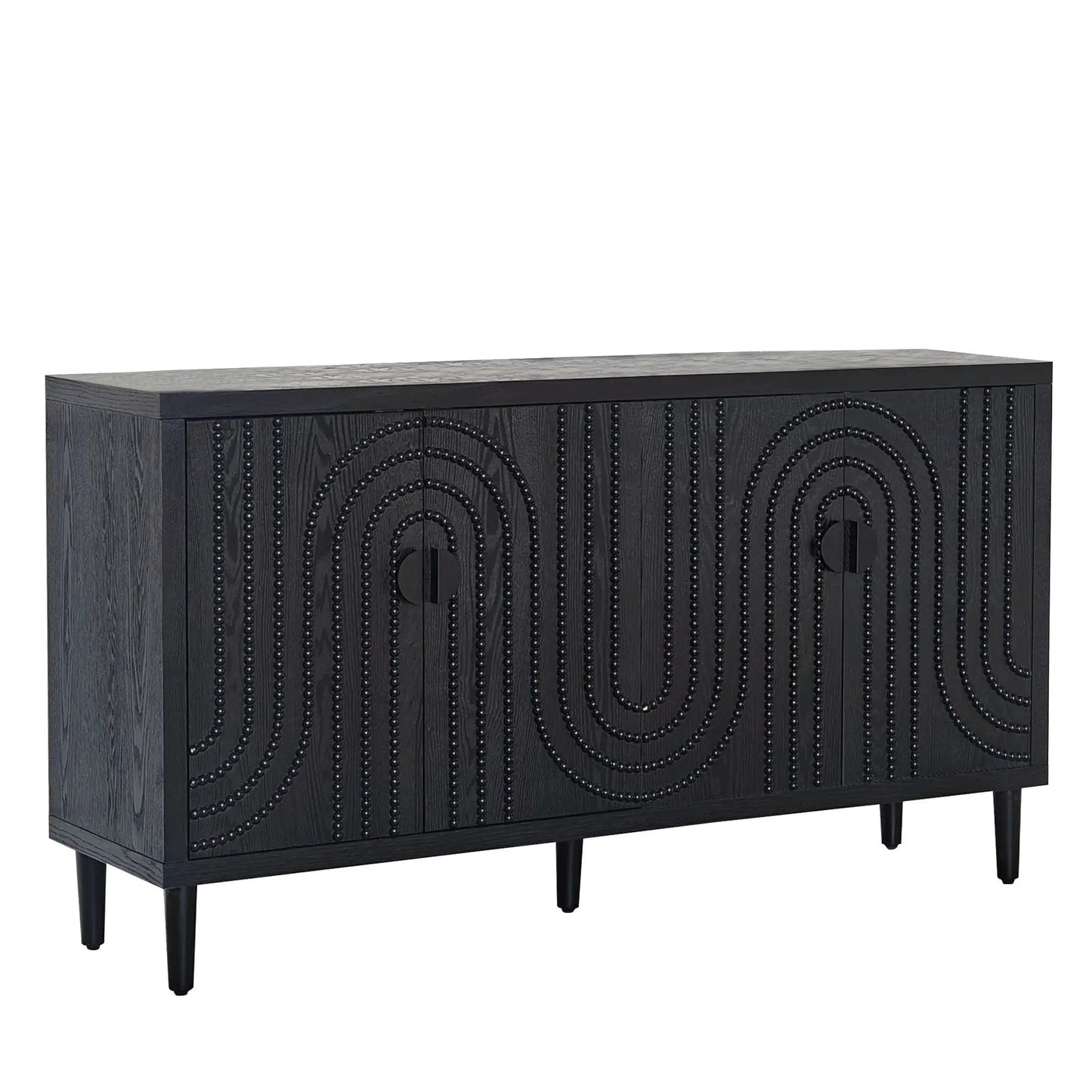 Sideboard cabinet black nailhead pattern by Unique Piece Furniture for dining storage on Tampa Home & Garden Store