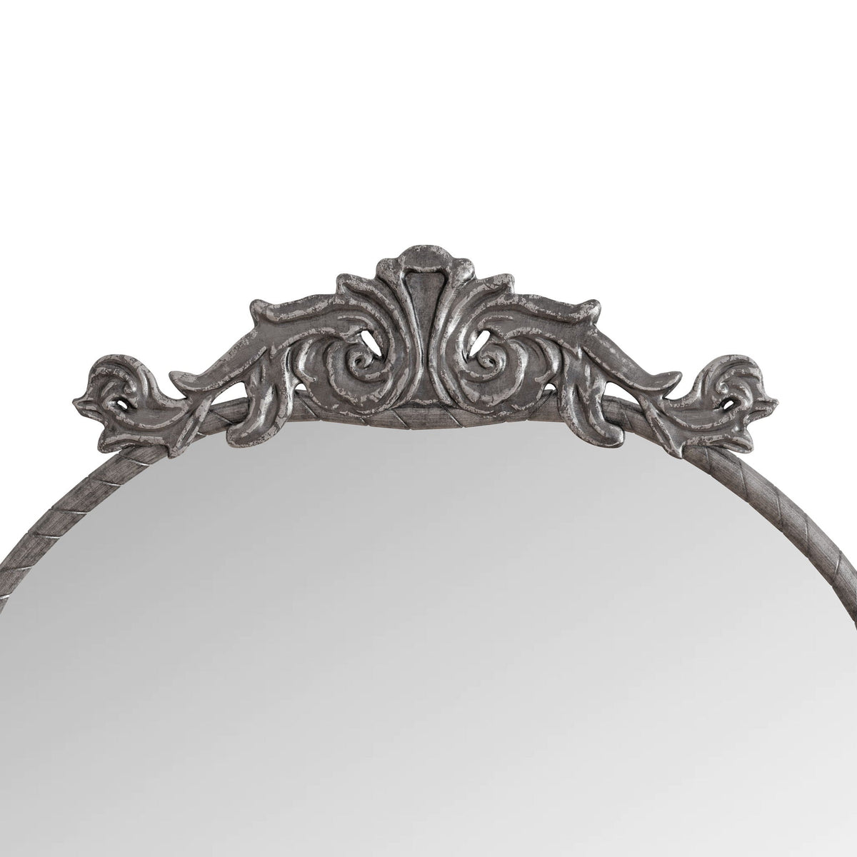 Arched wall mirror with vintage carved applique in bronze or pearl silver by HouseOfZazla on Tampa Home & Garden Store