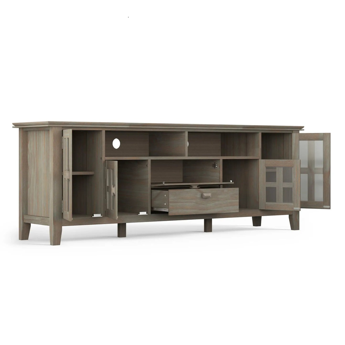 Artisan Tv Media Stand Glass Doors and Drawers