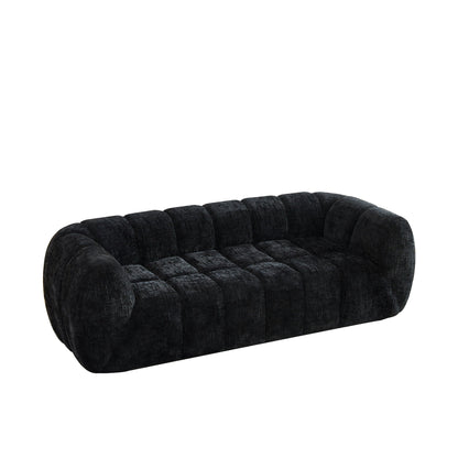 Modern Piano Key Backrest Sofa With Upholstery
