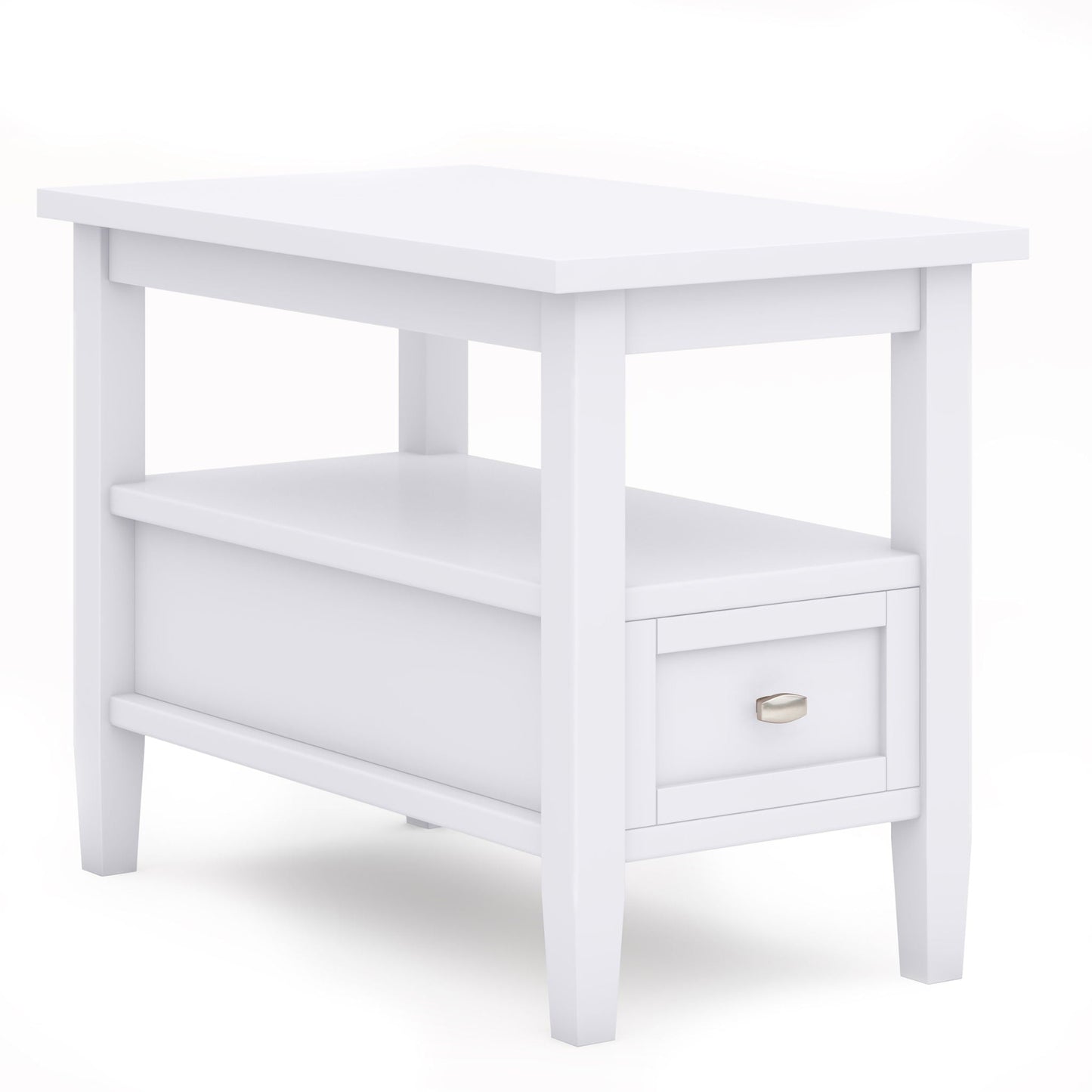 Warm Shaker white coffee table with brass drawer pull on Tampa Home & Garden Store