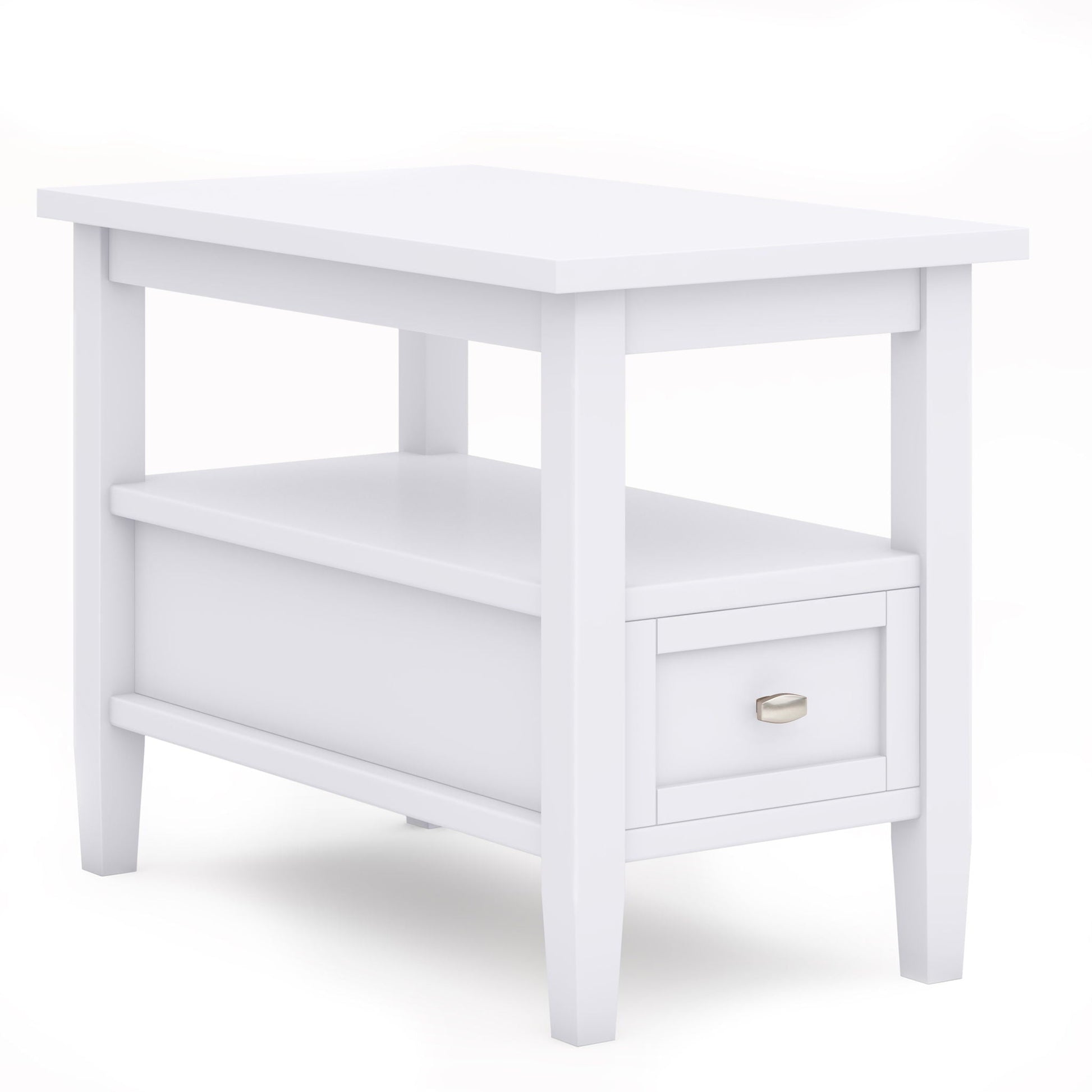 Warm Shaker white coffee table with brass drawer pull on Tampa Home & Garden Store
