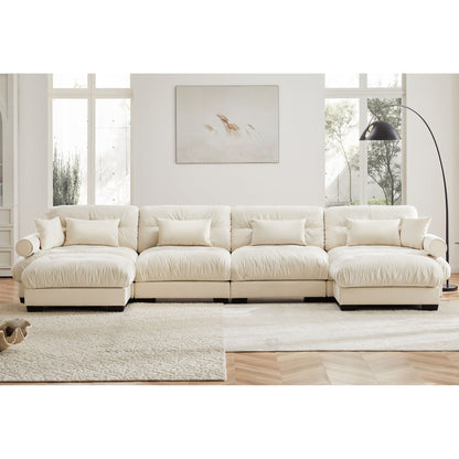 Oversized Modular Sofa with Movable Ottoman