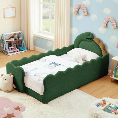 Toddler Dinosaur Bed and Safety Guardrail