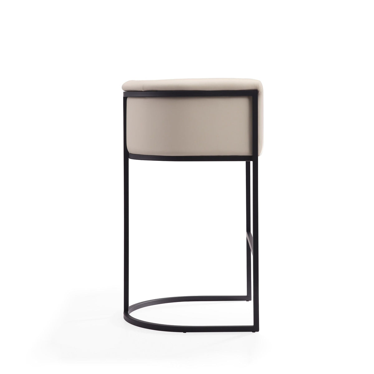 Cosmopolitan stool with upholstered beige seat and black metal frame, counter height on Tampa Home & Garden Store