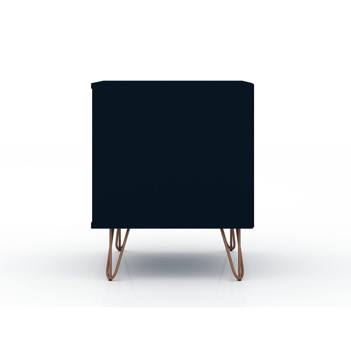 2 Drawer Nightstand navy with copper splayed legs by HouseOfZazla on Tampa Home & Garden Store