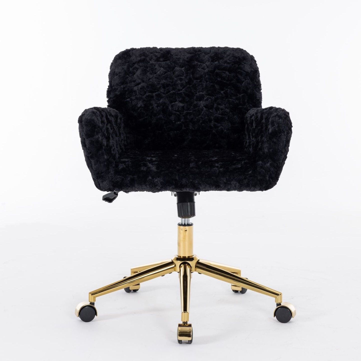 Office Chair with Rabbit Hair and Metal Base