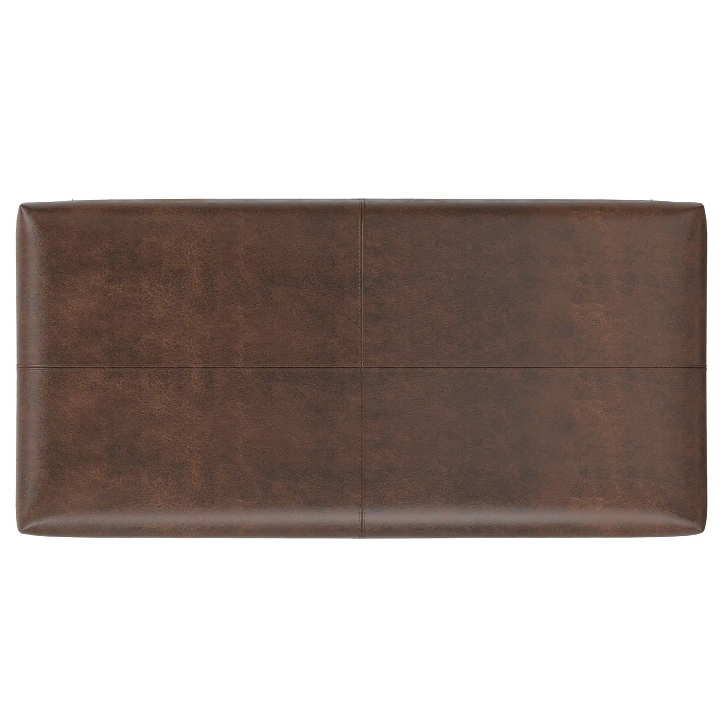 Gabbie storage ottoman in brown leather with center seam, Unique Piece Furniture on Tampa Home & Garden Store