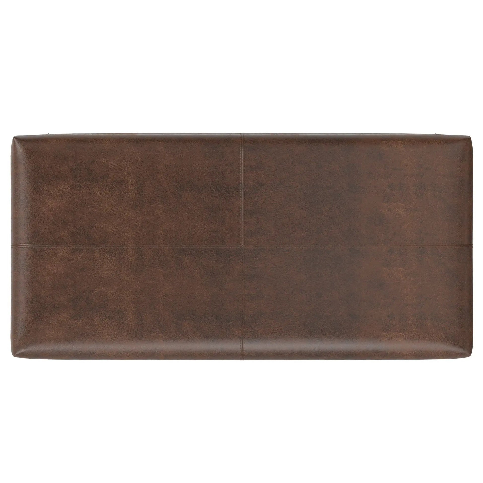 Gabbie storage ottoman in brown leather with center seam, Unique Piece Furniture on Tampa Home & Garden Store