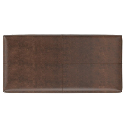 Gabbie storage ottoman in brown leather with center seam, Unique Piece Furniture on Tampa Home & Garden Store