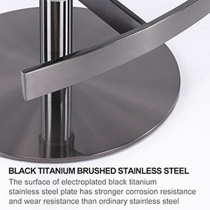 Titanium stainless Bar Stool with Backrest, black finish, base and footrest by HouseOfZazla on Tampa Home & Garden Store