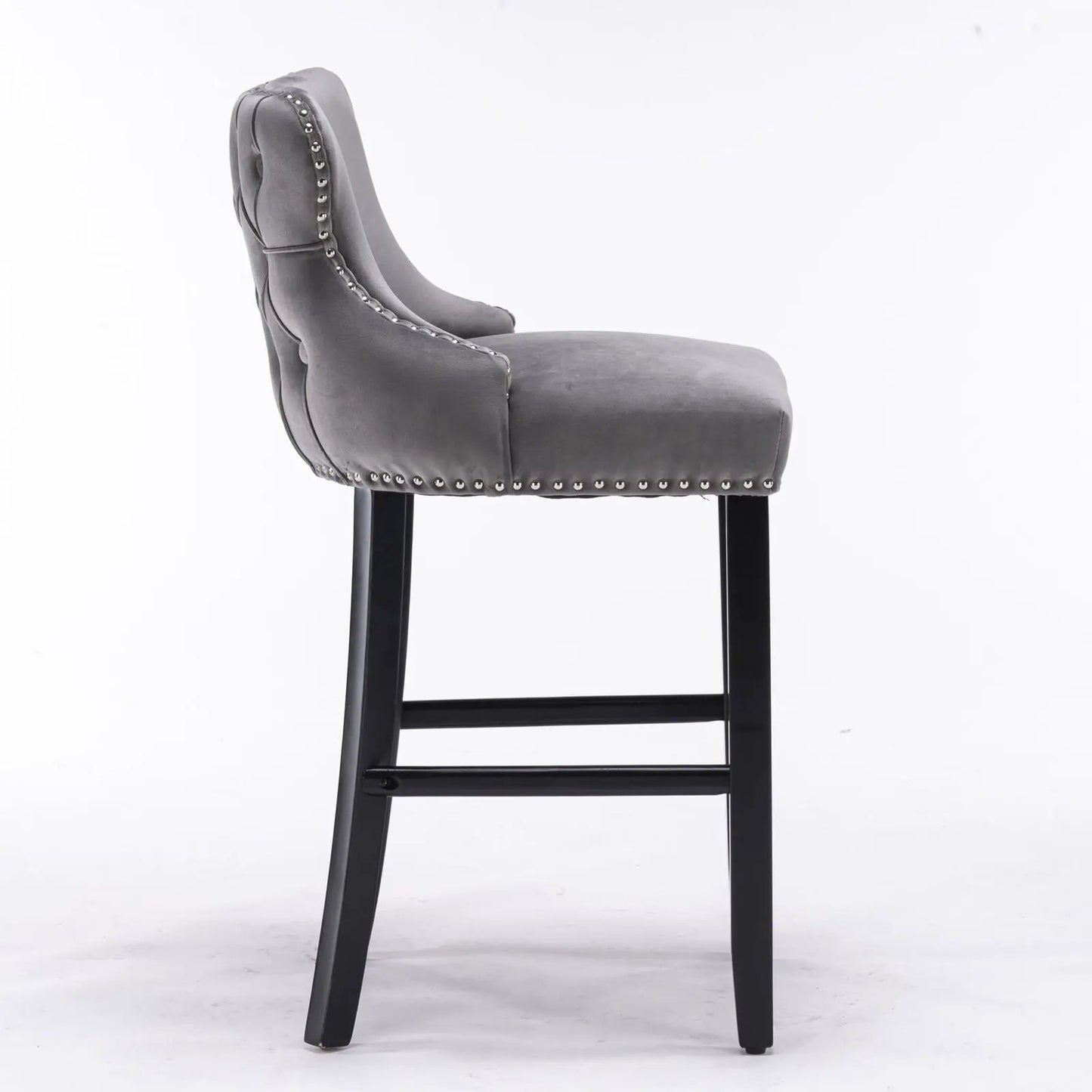 Contemporary Wing-Back Barstools with Tufting