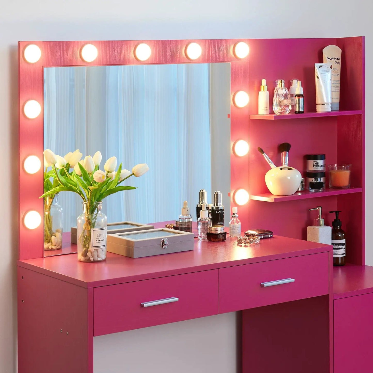 Vanity Desk With Mirror and Lights Dressing Table