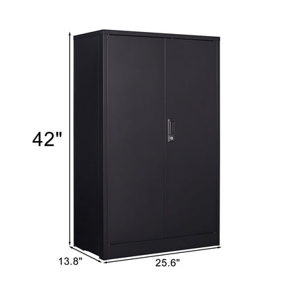 Metal storage cabinet black steel with locking doors and adjustable shelf by HouseOfZazla on Tampa Home & Garden Store