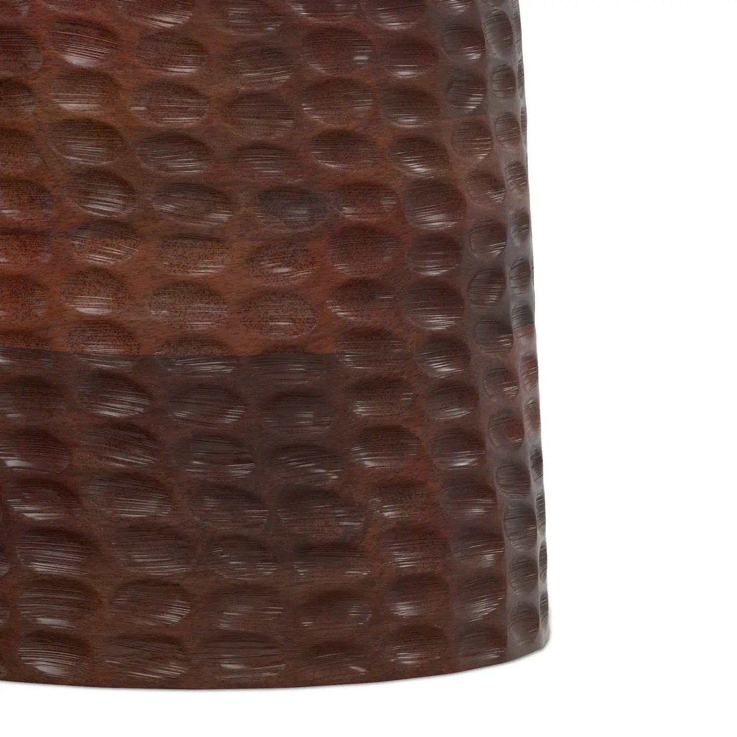 Boyd handcrafted accent table brown leather embossed closeup Unique Piece Furniture on Tampa Home & Garden Store