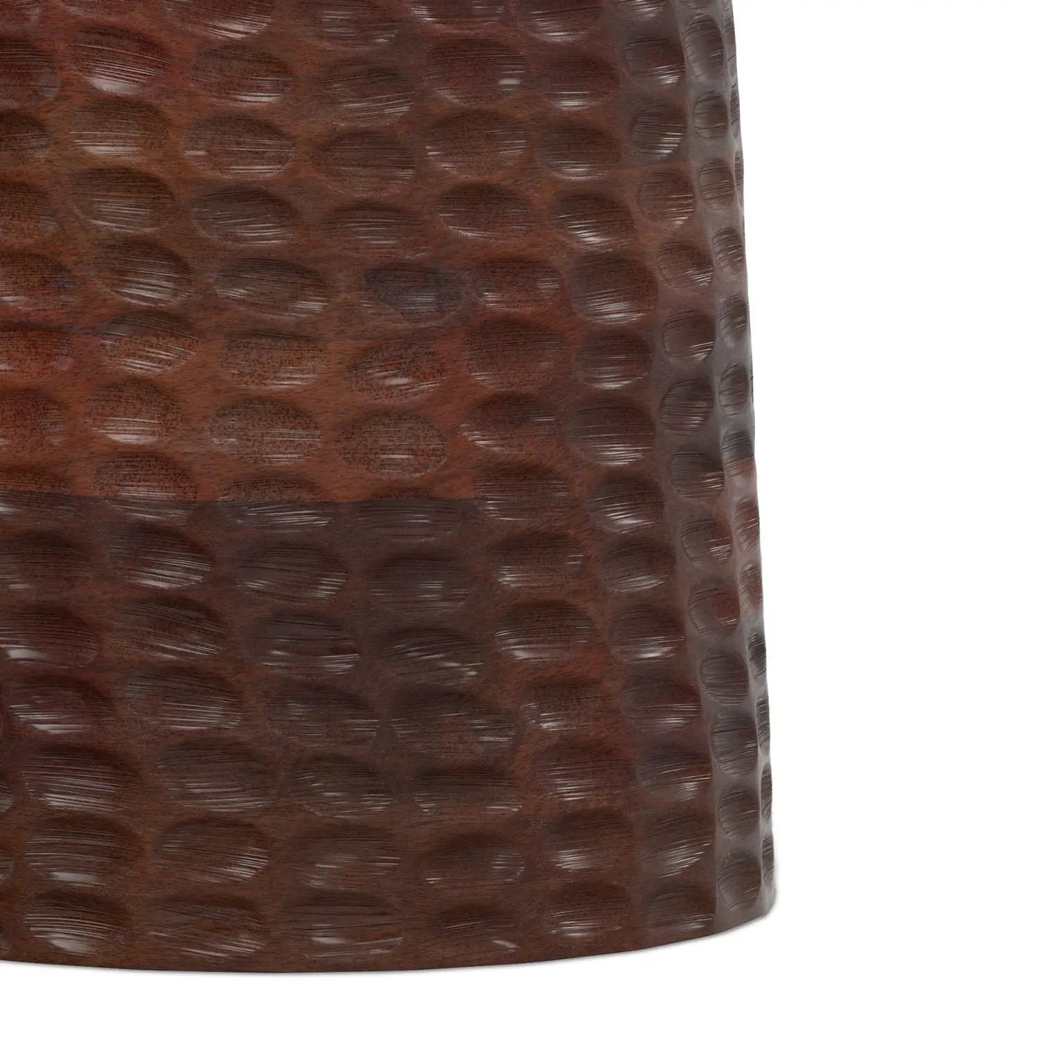 Boyd handcrafted accent table brown leather embossed closeup Unique Piece Furniture on Tampa Home & Garden Store