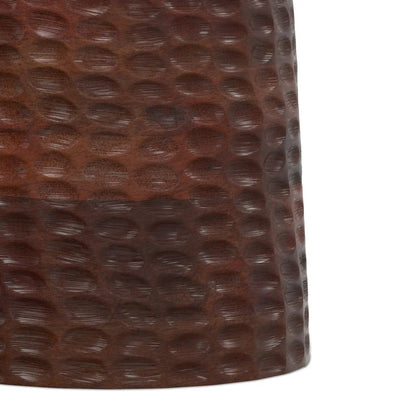 Boyd handcrafted accent table brown leather embossed closeup Unique Piece Furniture on Tampa Home & Garden Store