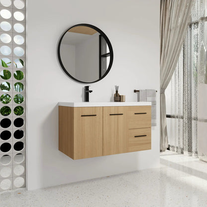 Wall Mounted Floating Vanity Sink and Drawers