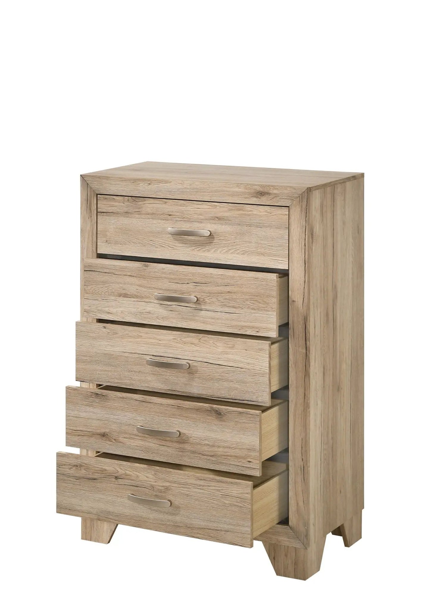 Miquell Elegant Design Chest accent chest in natural oak finish with silver handles on Tampa Home & Garden Store