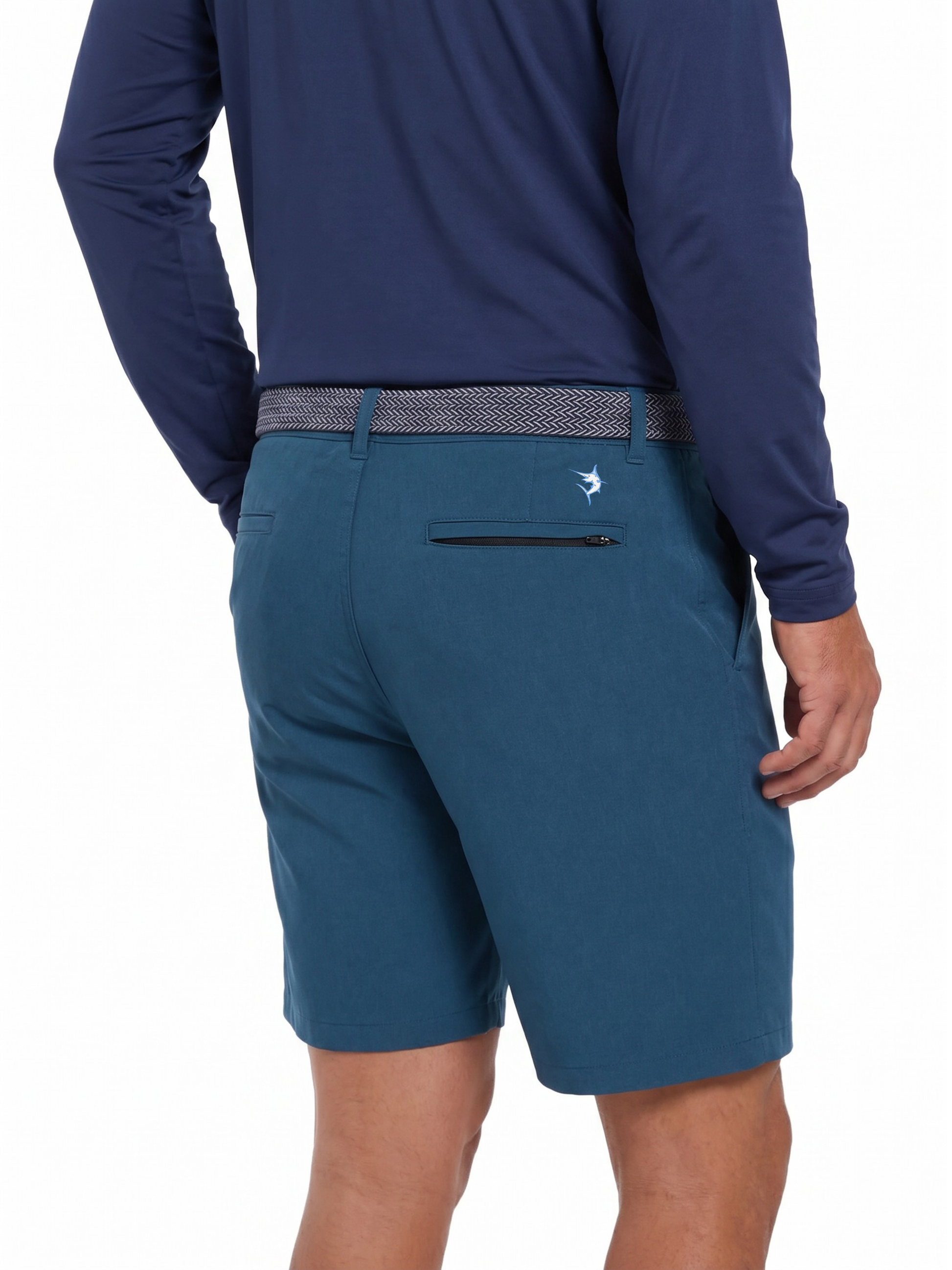 Bayport Lightweight Shorts blue with White Water Life logo on Tampa Home & Garden Store