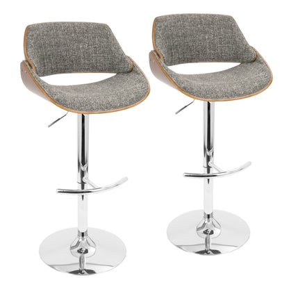 Pair of adjustable swivel barstools in dark gray tweed with chrome bases HouseOfZazla on Tampa Home & Garden Store