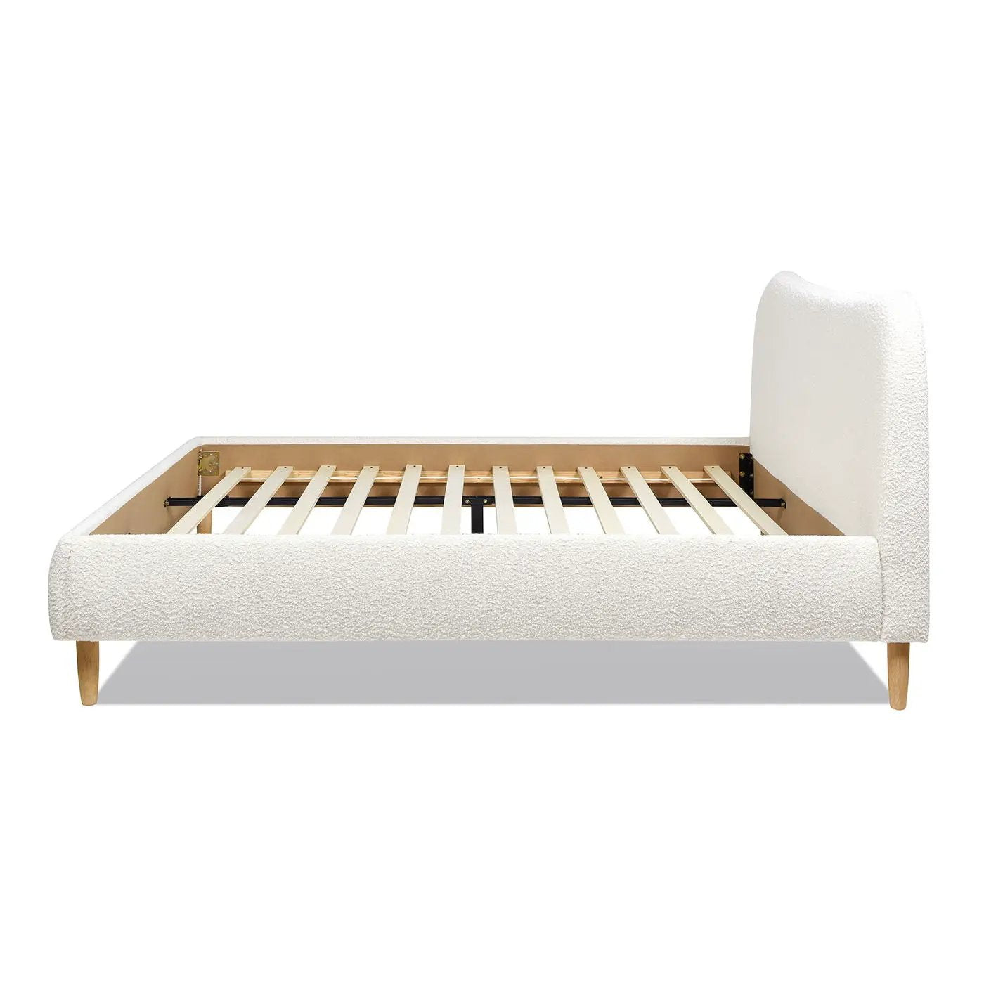 Roman Curved Headboard Upholstered Platform Bed with slat foundation by Unique Piece Furniture on Tampa Home & Garden Store