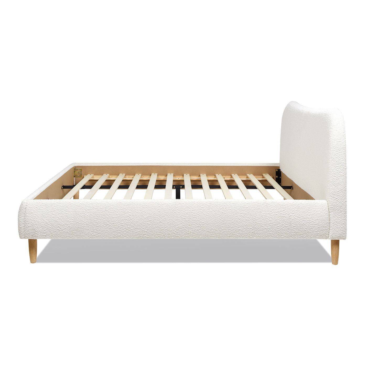 Curved Headboard and Upholstered Platform Bed