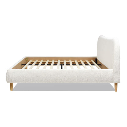 Curved Headboard and Upholstered Platform Bed