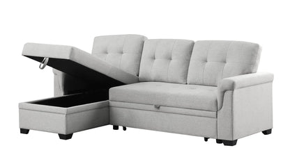 Destiny reversible sleeper sectional with storage chaise gray fabric by Unique Piece Furniture on Tampa Home & Garden Store