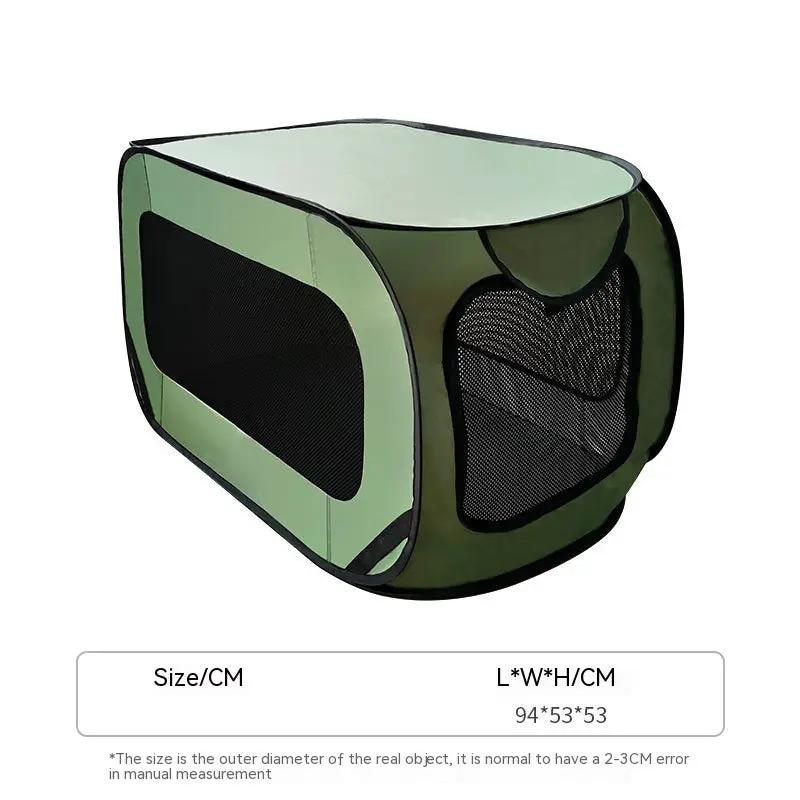 Small and Medium-sized Dog Portable Pet Car Cage by FLIPSTYLEZLLC, green with mesh panels on Tampa Home & Garden Store