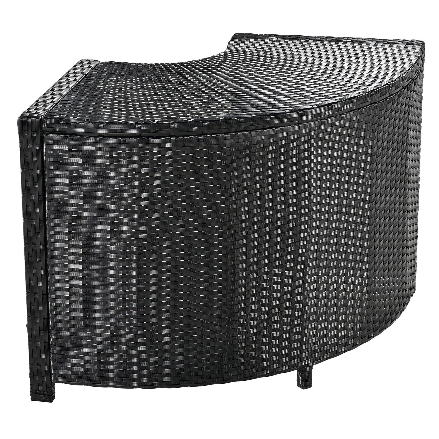 Outdoor Rattan Spa Frame and Modular Storage Seat