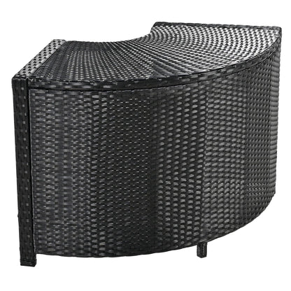 Outdoor Rattan Spa Frame and Modular Storage Seat