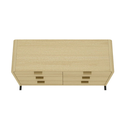 Oak double dresser with six drawers in light oak finish Grace Collection on Tampa Home & Garden Store