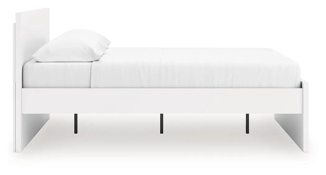 Onita panel platform bed in white with storage-style frame and exposed legs on Tampa Home & Garden Store