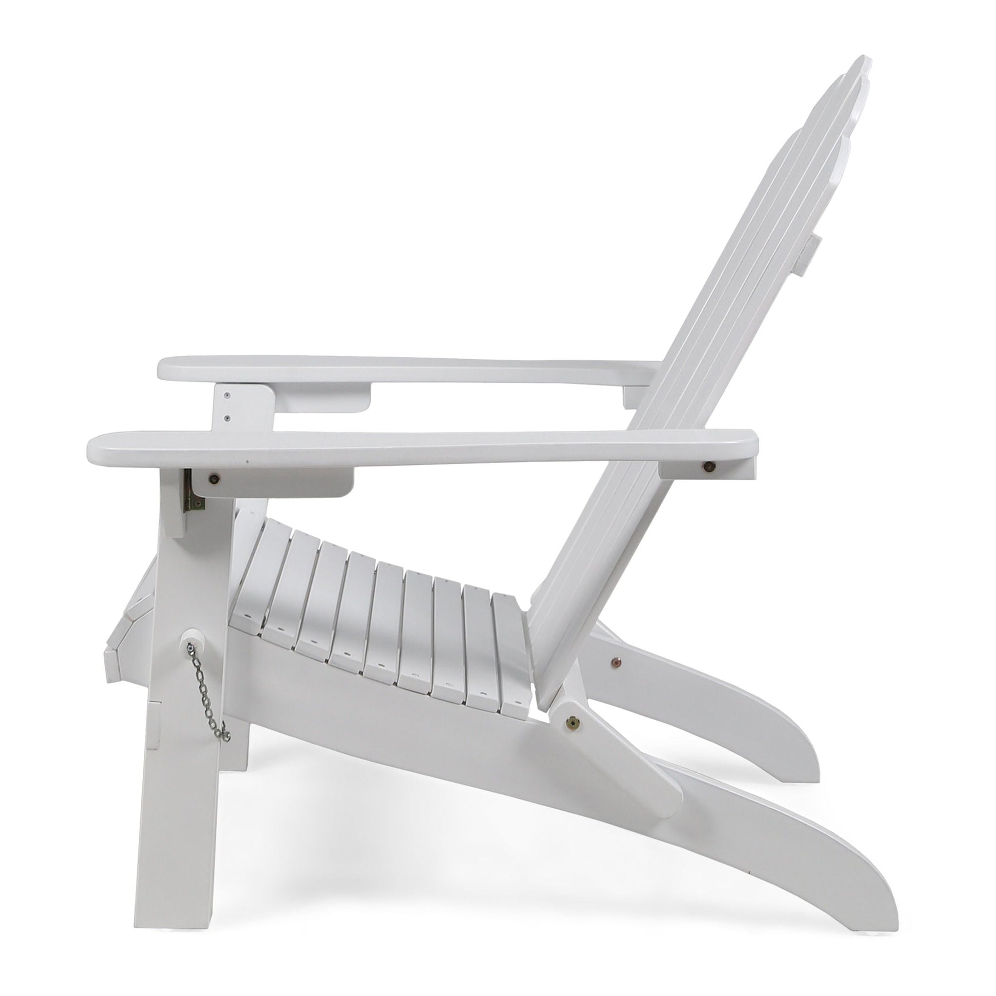 Aurascape Outdoor Acacia Wood Foldable Adirondack Chair, white finish, folding armchair on Tampa Home & Garden Store