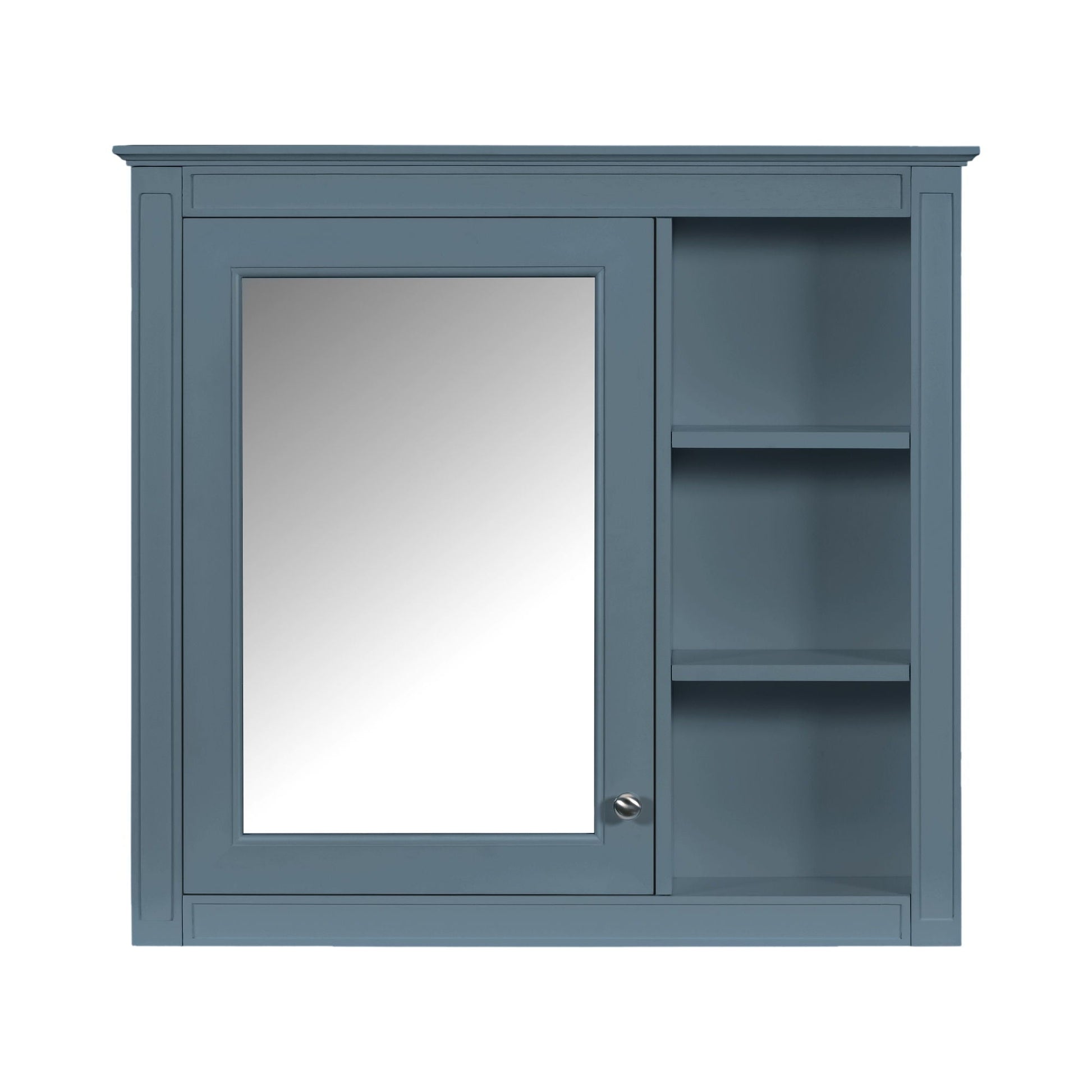 Blue-gray bathroom vanity with medicine cabinet, 2 soft-close doors and 4 drawers by HouseOfZazla on Tampa Home & Garden Store