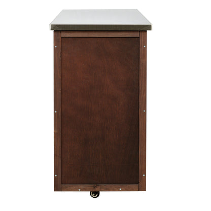Outdoor Kitchen Island Fir Wood Prep Station by HouseOfZazla with metal top on Tampa Home & Garden Store