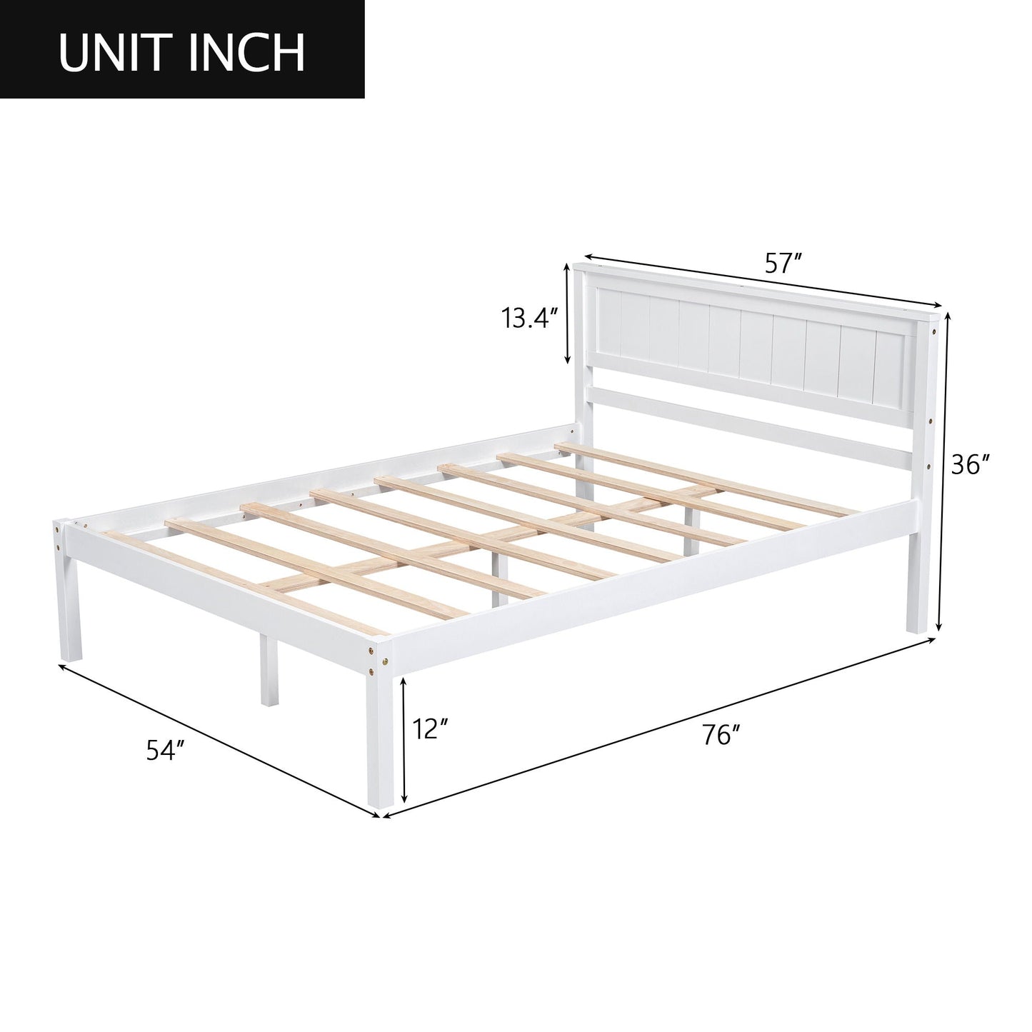 Strong Espresso Wood Platform Bed and Headboard