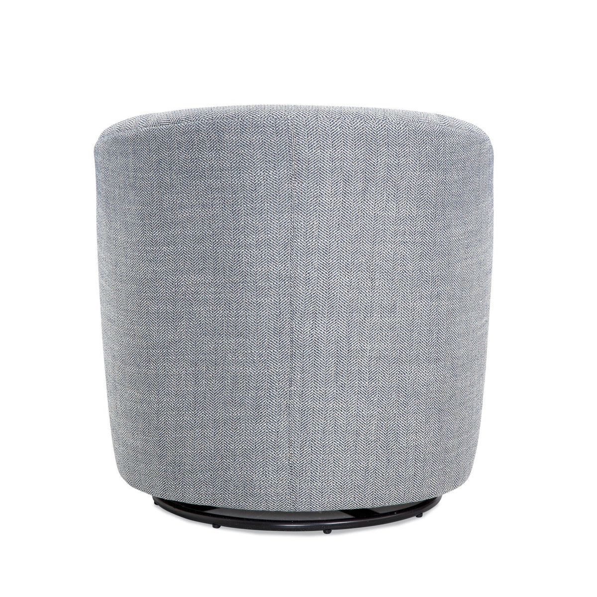 Lainey Swivel Barrel Chair with 360 Rotation gray herringbone fabric pedestal base on Tampa Home & Garden Store