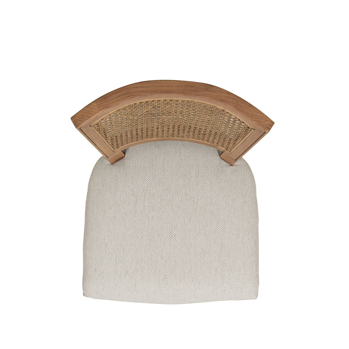 HouseOfZazla rattan wicker high back counter stool with oak frame, beige fabric seating on Tampa Home & Garden Store