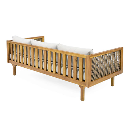 Claremont 3 Seater Daybed teak acacia wood with water resistant cushions on Tampa Home & Garden Store