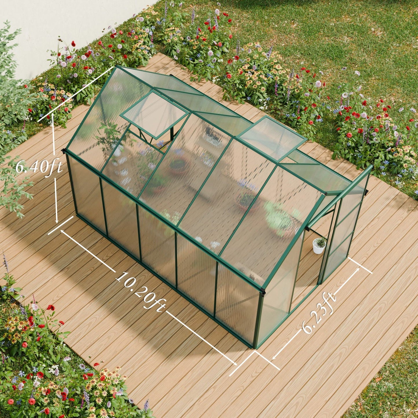 Outdoor Polycarbonate House and Raised Metal Base
