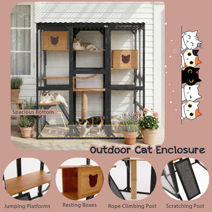 Multi Level Outdoor Cat Enclosure and Platform