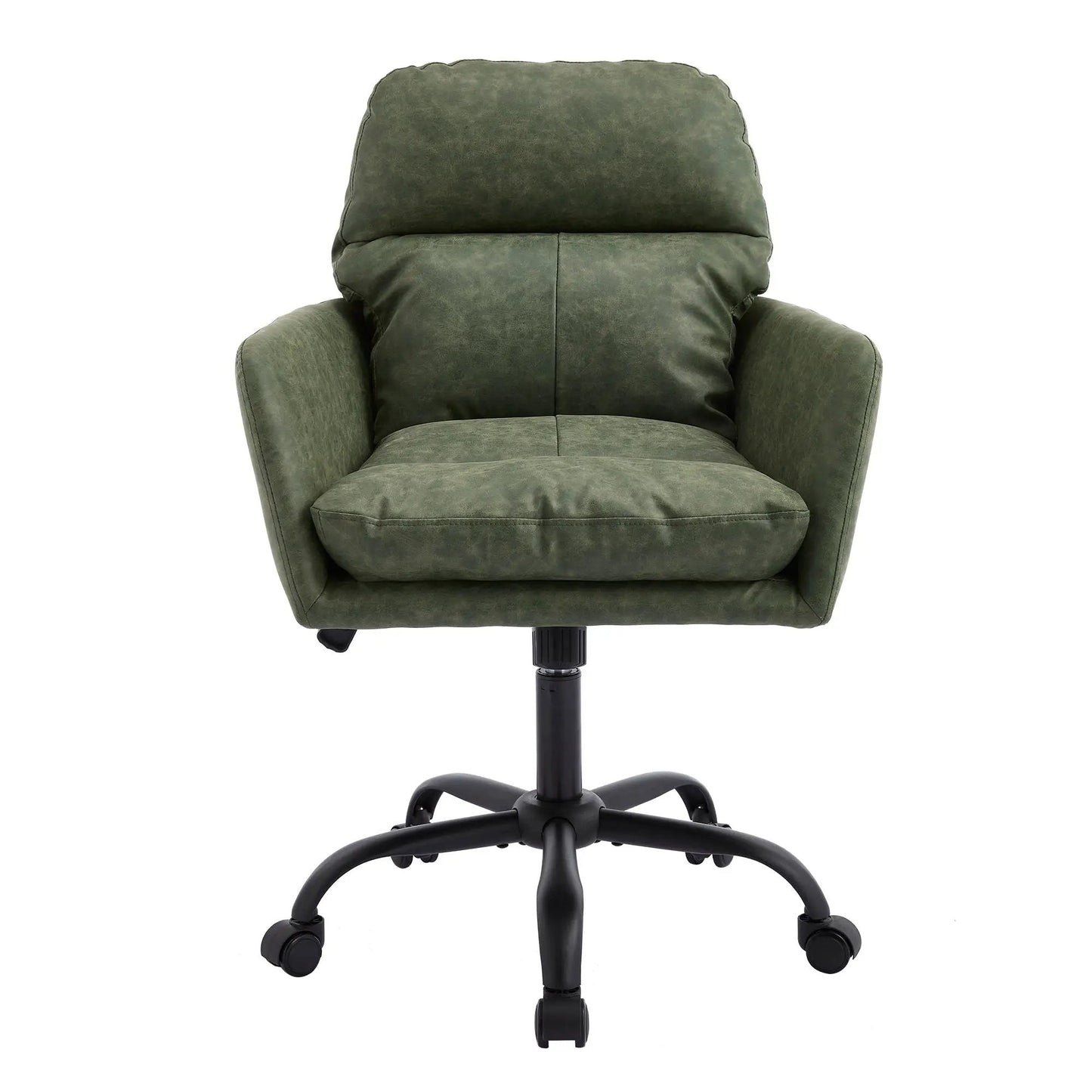 Office chair with adjustable height, green upholstery, swivels, five-wheel base on Tampa Home & Garden Store